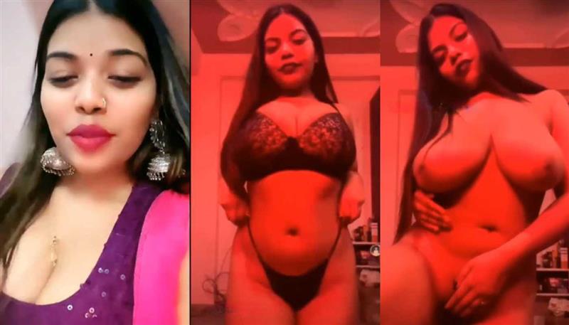 Desi Sex Bhabhi Huge Boobs Striptease XXX Big Boobs Show and Masturbating Live on Tango