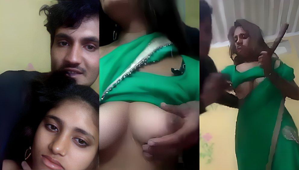 Super Cute Shy Innocent Girl In Green Saree Beautiful Boobs And Back Exposed And Recorded