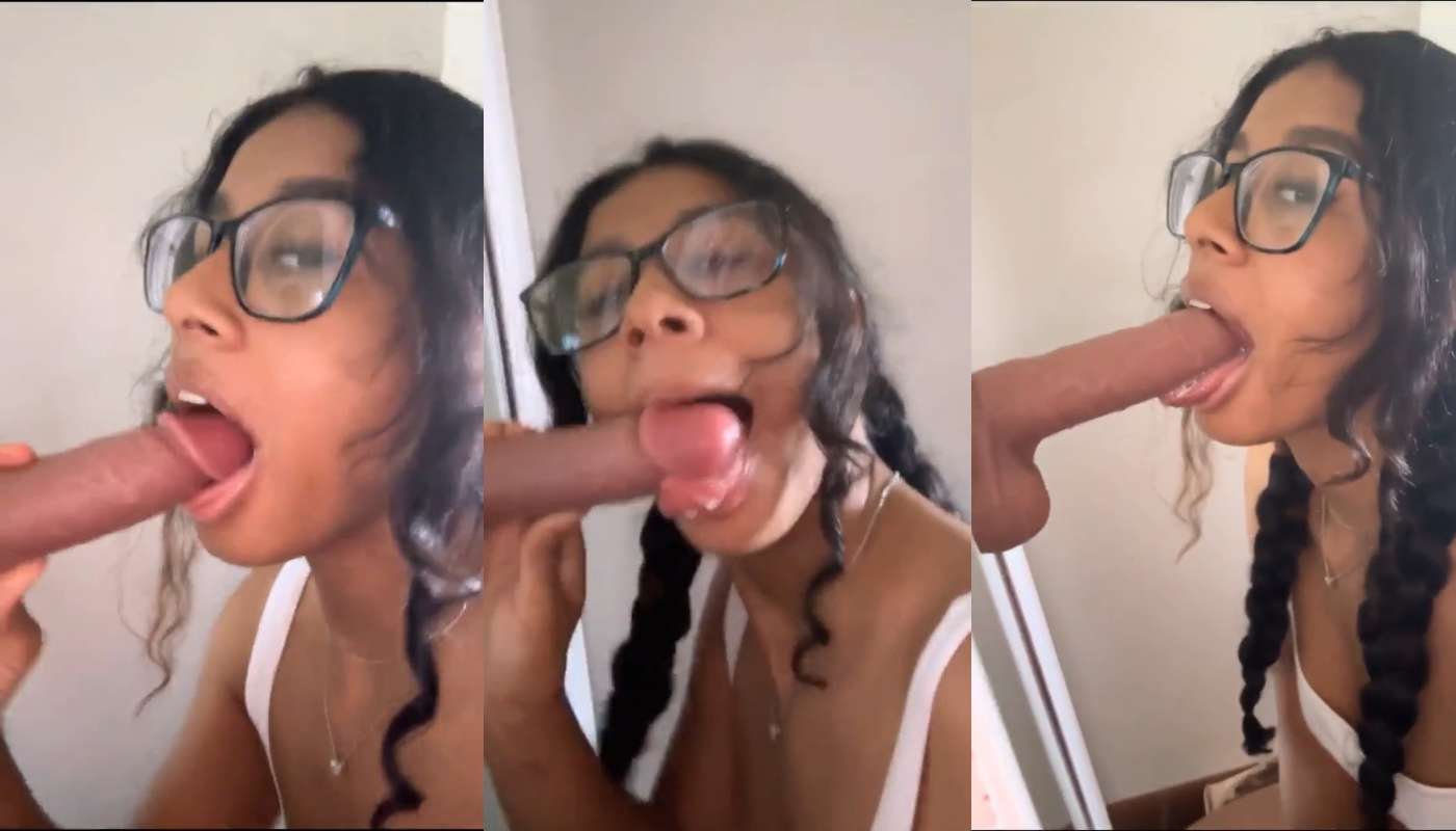 Beautiful Nerdy Nri Teen Girl Deep Throat Dildo Blowjob Self-Record Hd Video