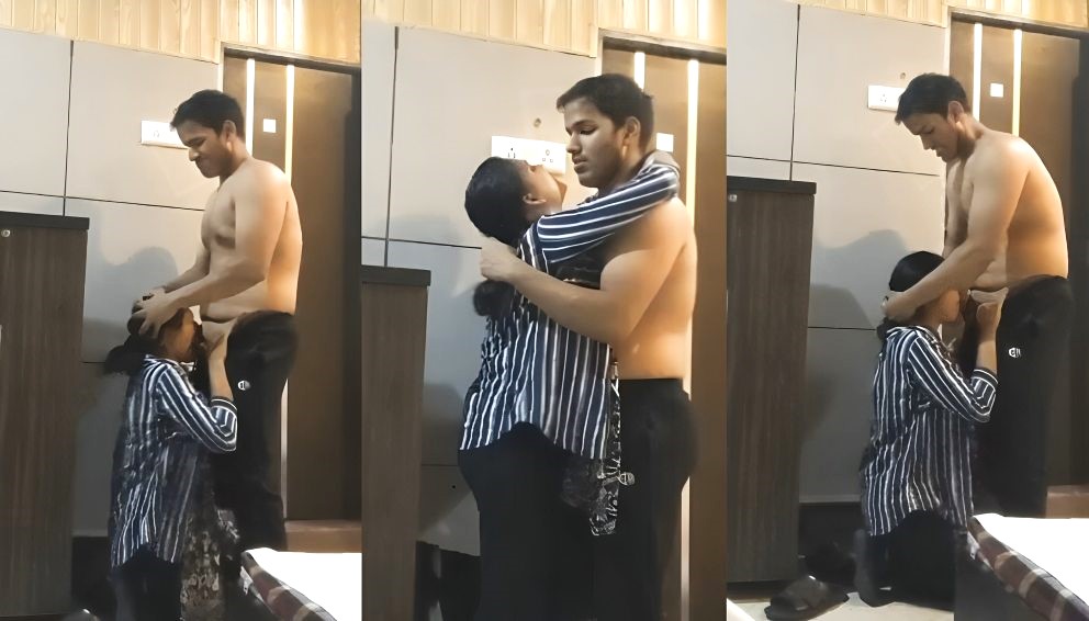 Horny Lovers Blowjob Stand Fucking