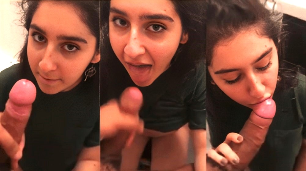 Girl Bathroom Blowjob Then Standing Doggy Fuck